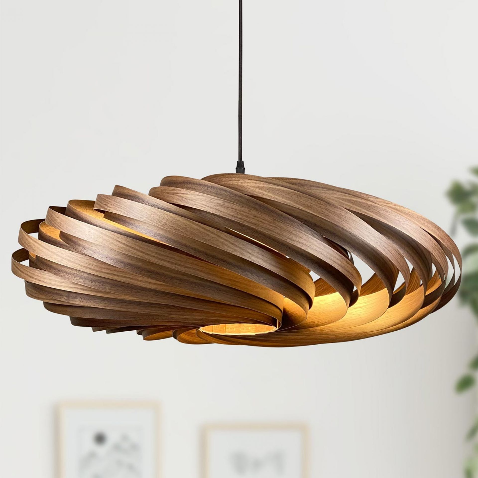 Veneria Lampe à suspendre Ø70 cm Noyer Gofurnit