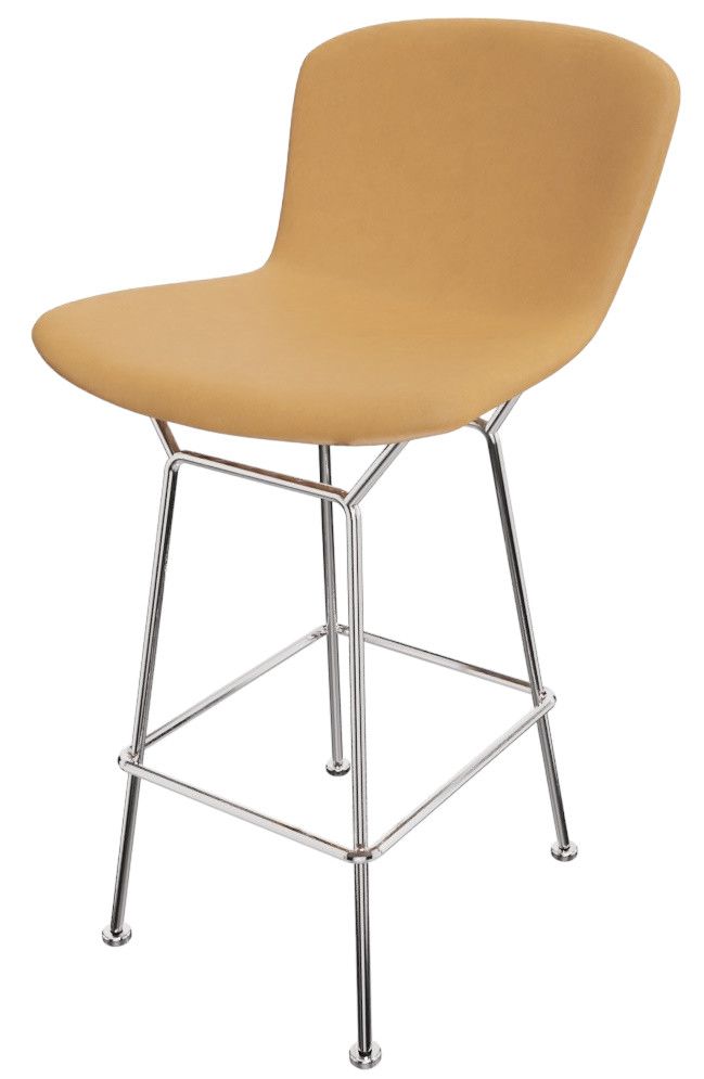 Bertoia Bar Stool Tabouret de bar en cuir de noyau Knoll International