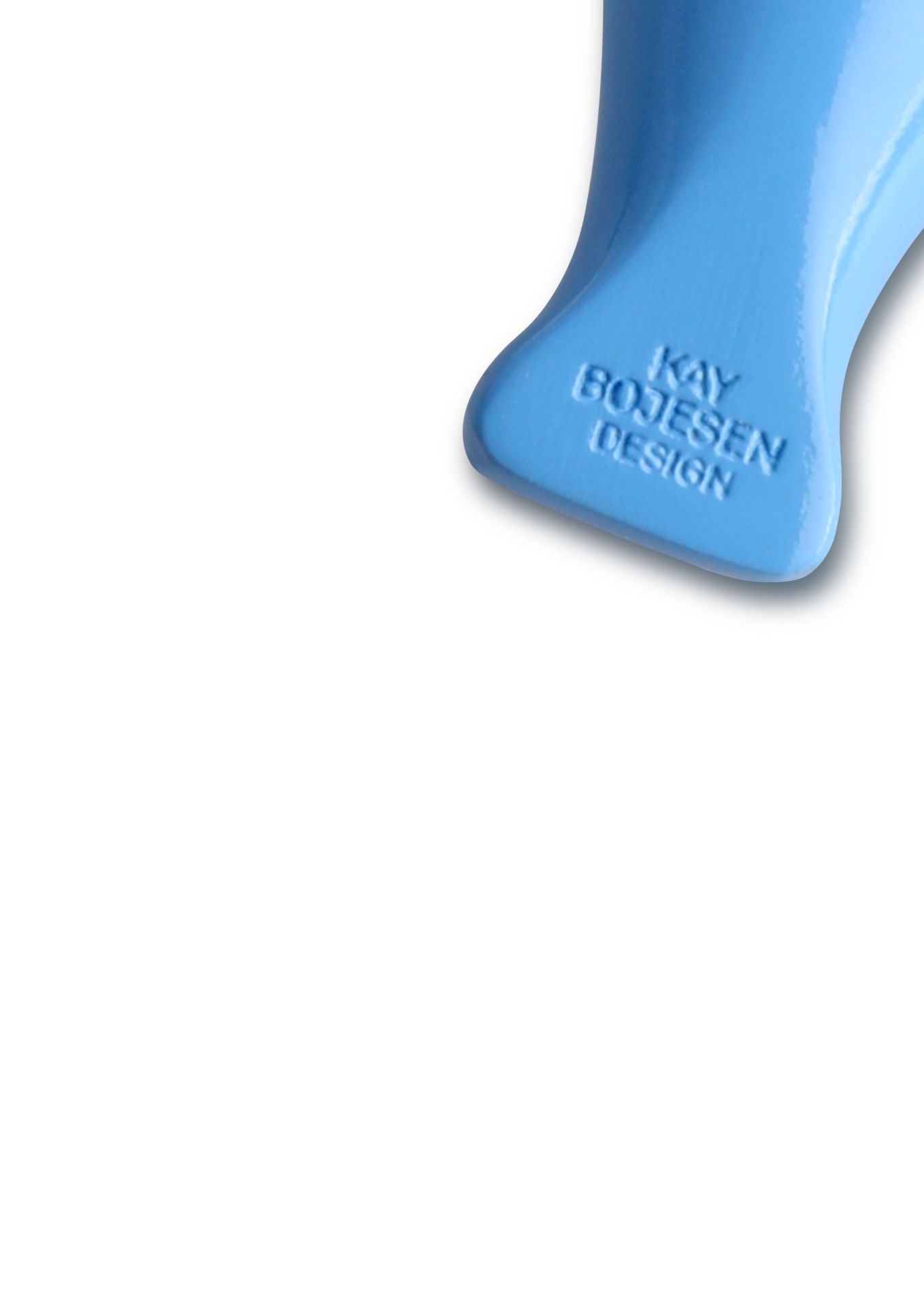 Oiseau bleu Porte-clés métal argenté avec cuir naturel Kay Bojesen