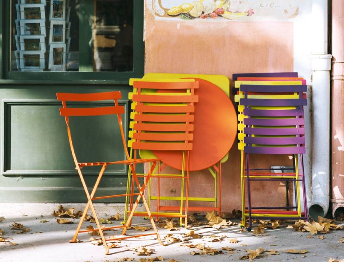 Table pliante d'extérieur bistro, ronde, 60 cm, rouge ocre, Fermob OFFRE SPECIALE