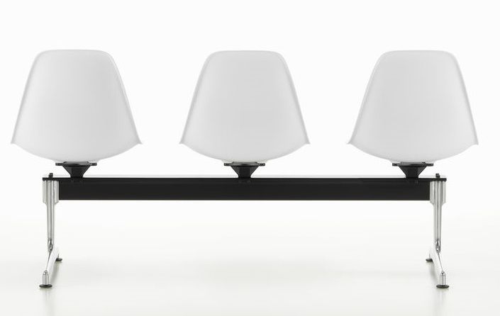 Eames Plastic Side Chair RE sur traverse Vitra 