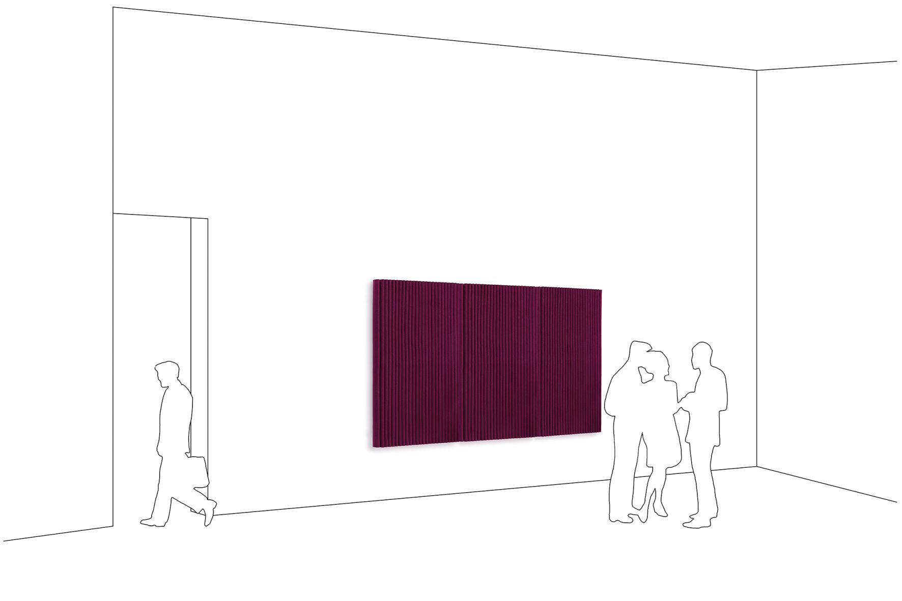 Welle module mural format vertical avec 4 supports muraux Hey Sign