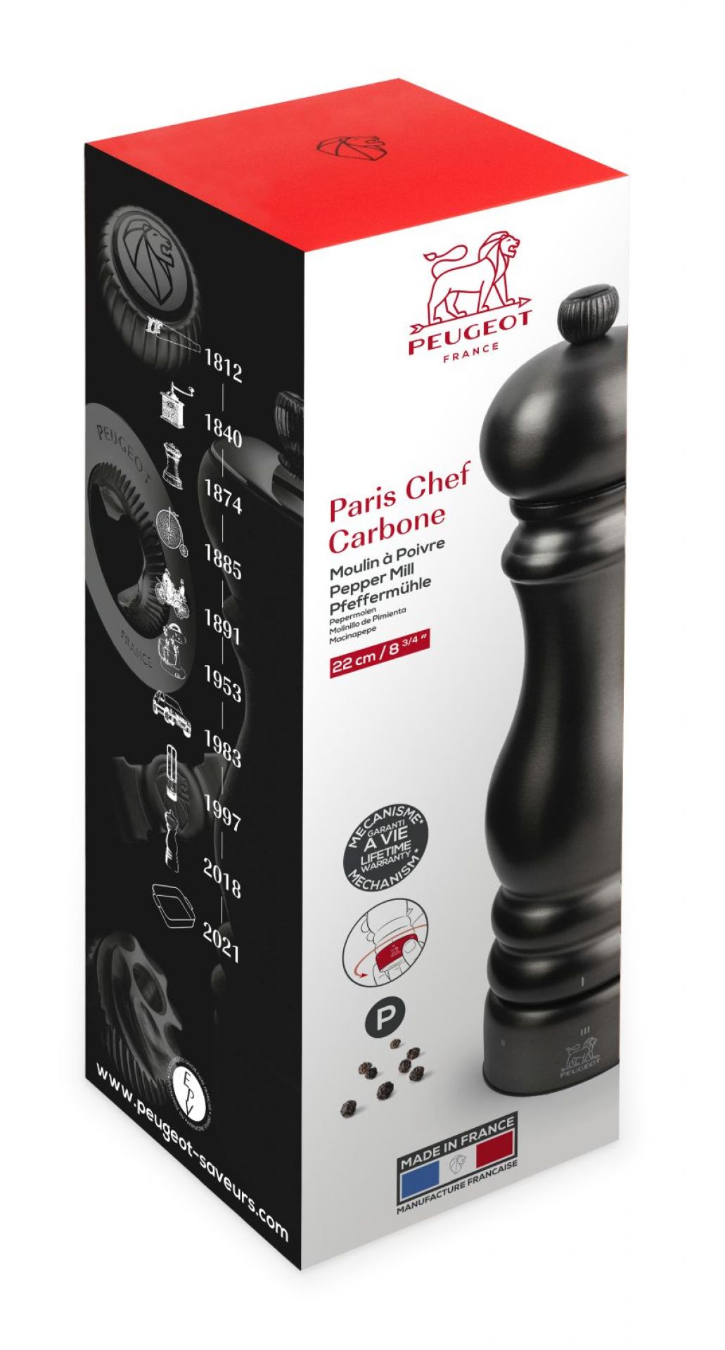 Paris Chef Carbon Moulin à poivre 22 cm Peugeot OFFRE SPECIALE