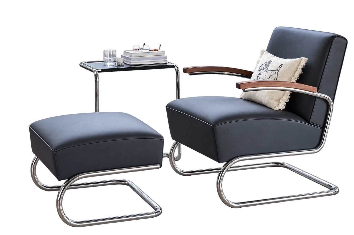 Chaise cantilever S 411 Thonet avec repose-pieds GRATUIT !