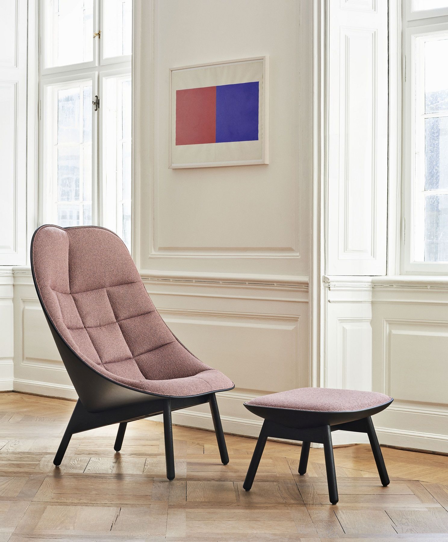 Uchiwa Ottoman Tabouret Hay