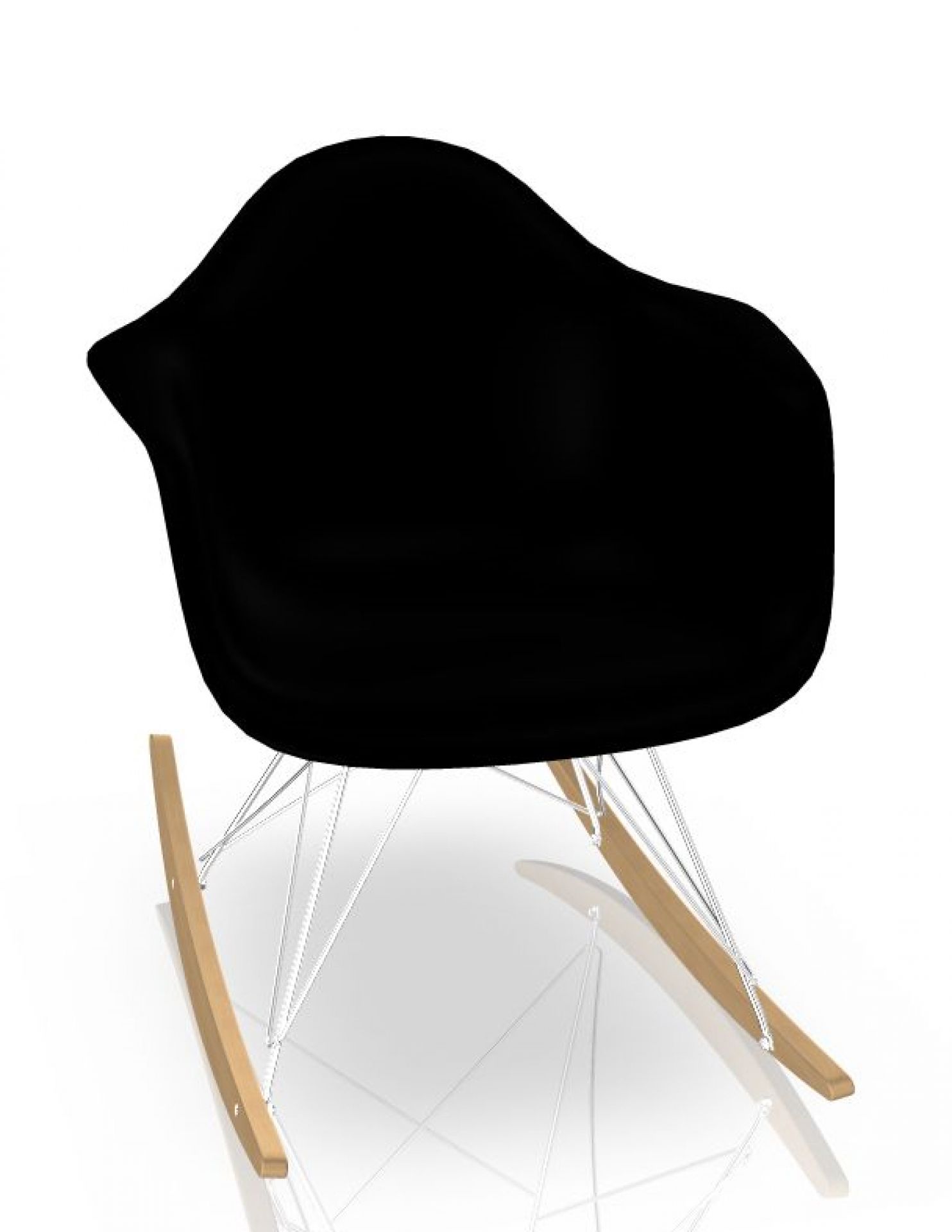 Eames Plastic Arm Rocking Chair chaise à bascule RAR Vitra Érable jaunâtre - Chromé - Noir