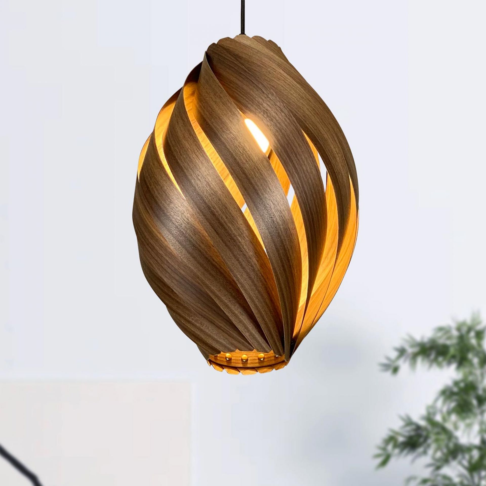 Ardére Lampe à suspendre arrondi Noyer Gofurnit