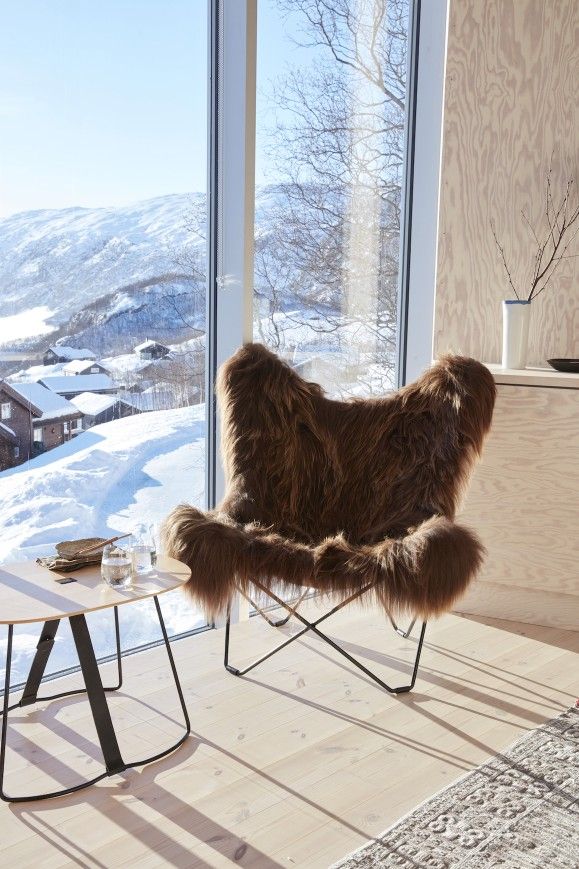 Iceland Mariposa Butterfly Chair Chaise Peau de mouton Cuero   