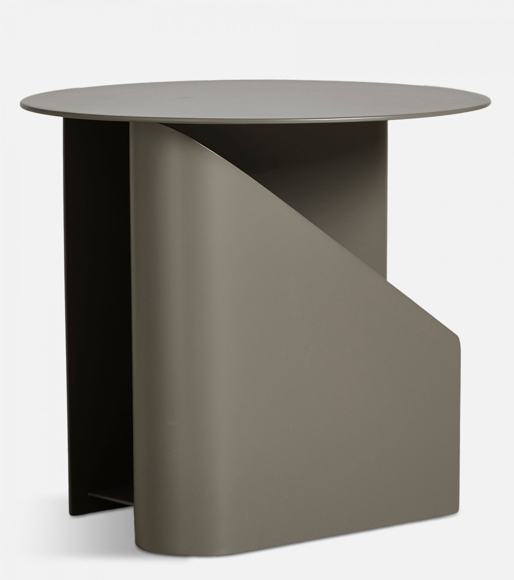 Sentrum Beistelltisch in Taupe von Woud: Moderner, minimalistischer Design Tisch für Wohnzimmer und Schlafzimmer.