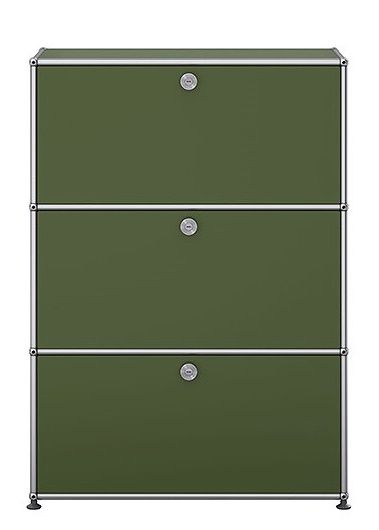 Planche à roulettes USM Haller G1 à 3 portes – Vert olive