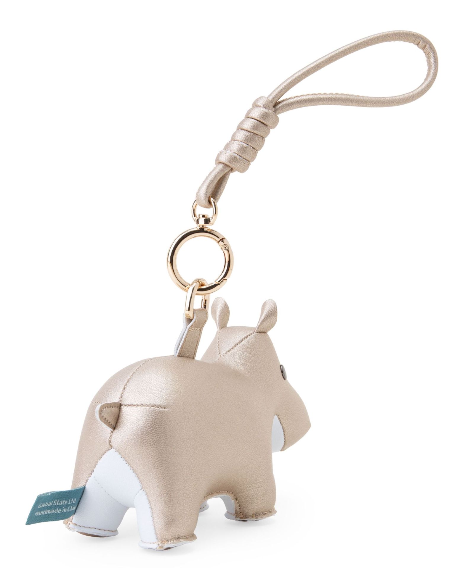 Porte-clés Hippopotame Or/Blanc Züny