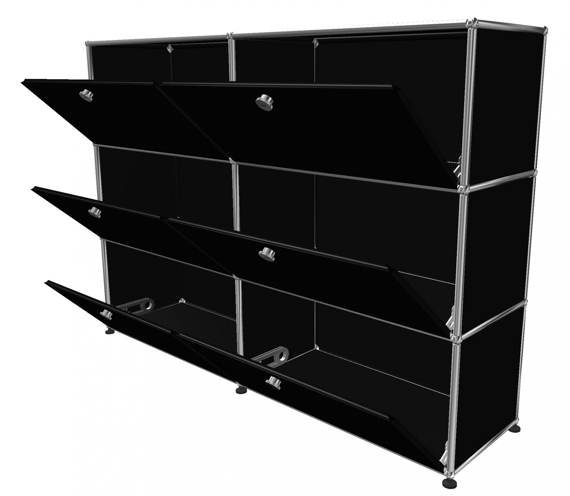 USM Haller Highboard 6 volets Noir graphite - LIVRAISON RAPIDE   