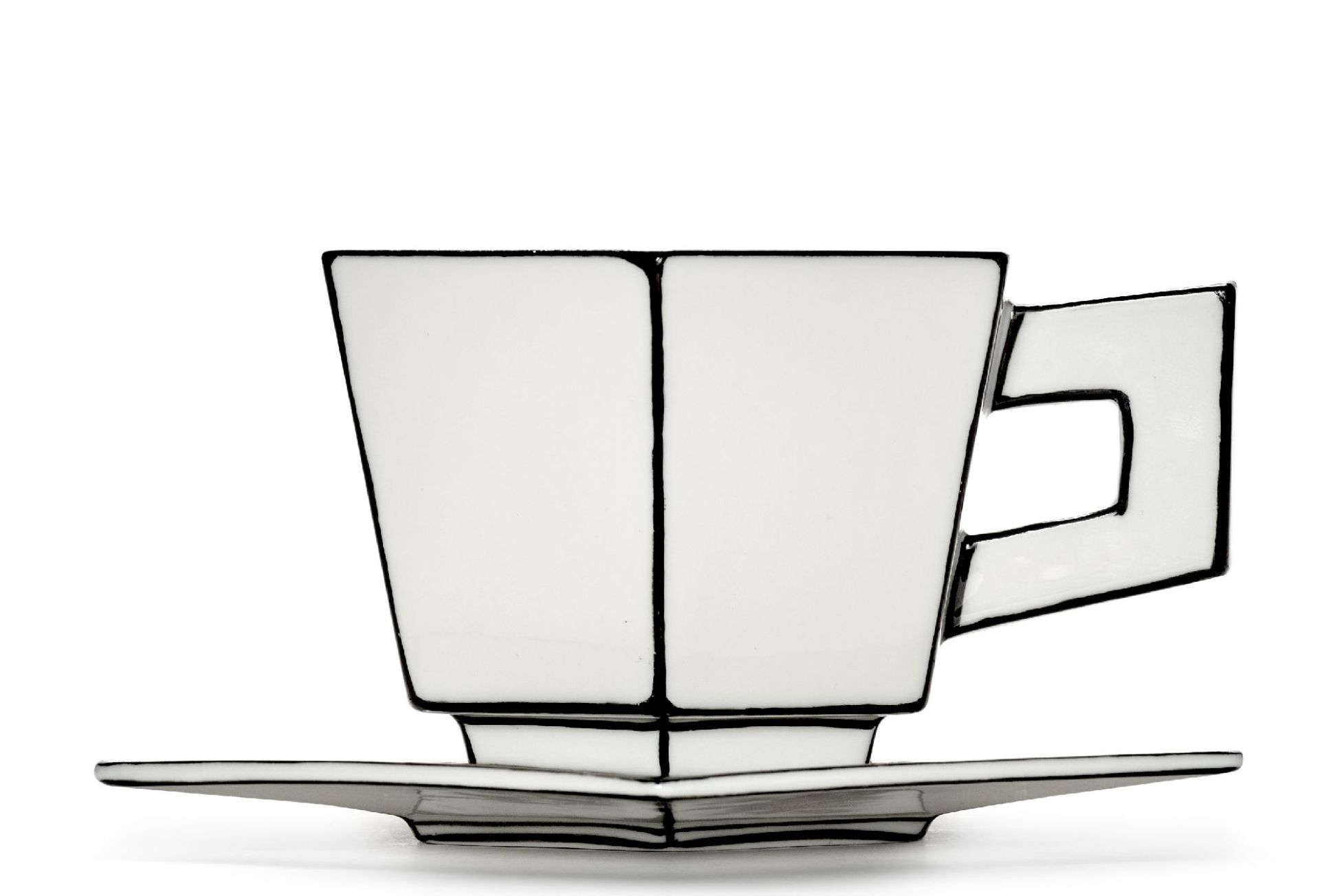 Tasse Capuucino Blanc/Noir Carte Blanche Serax  