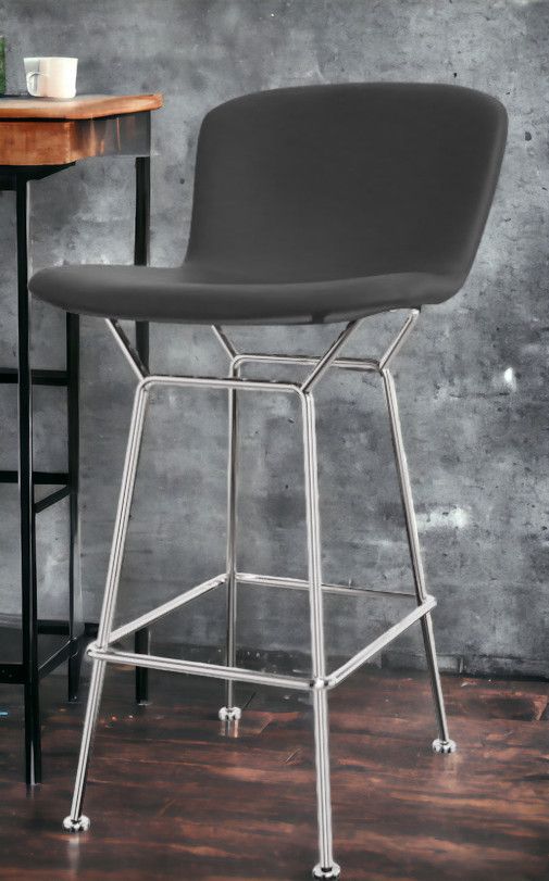 Bertoia Bar Stool Tabouret de bar en cuir de noyau Knoll International