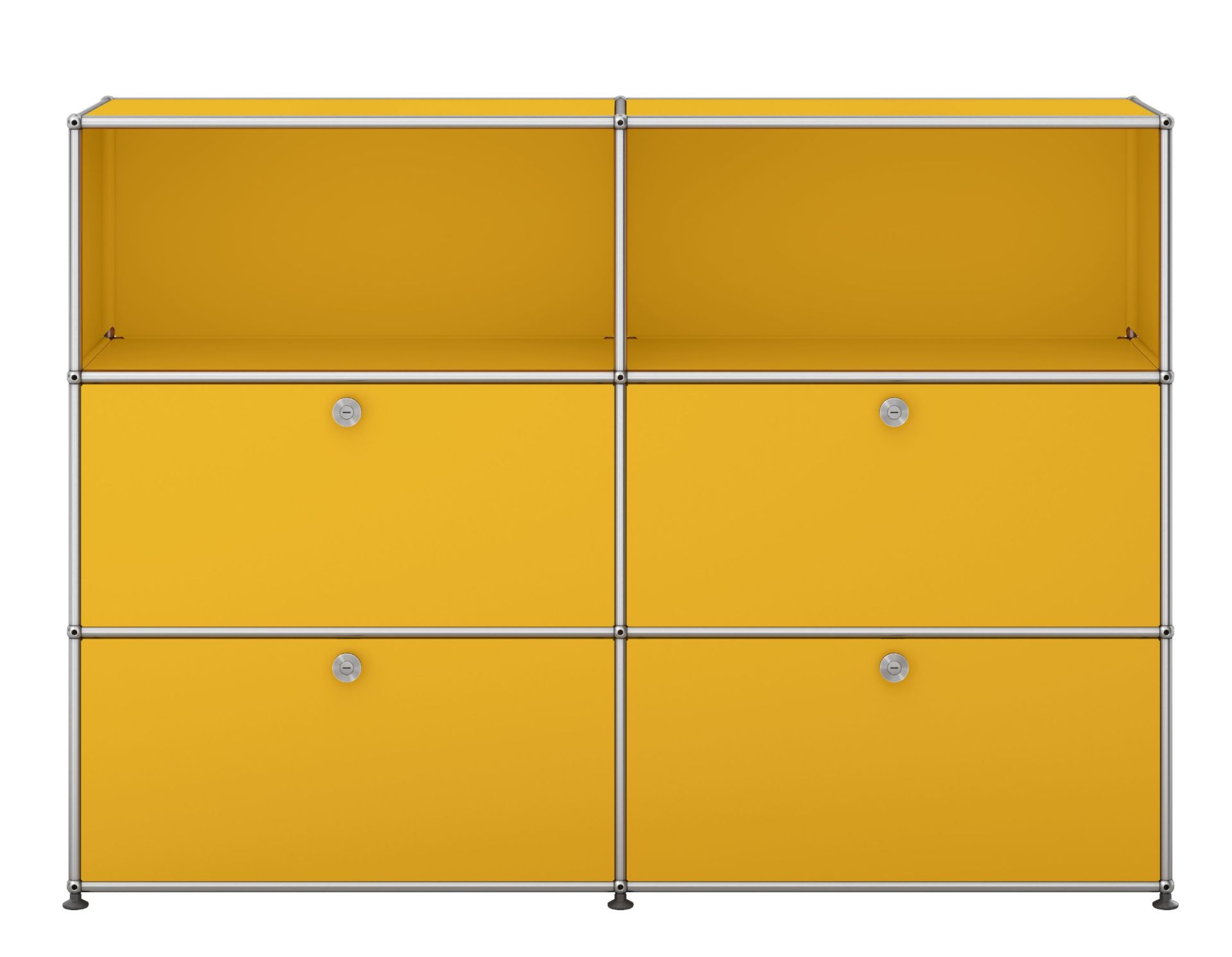 USM Haller Highboard 2 portes / 2 rabats / 2 tiroirs Jaune doré