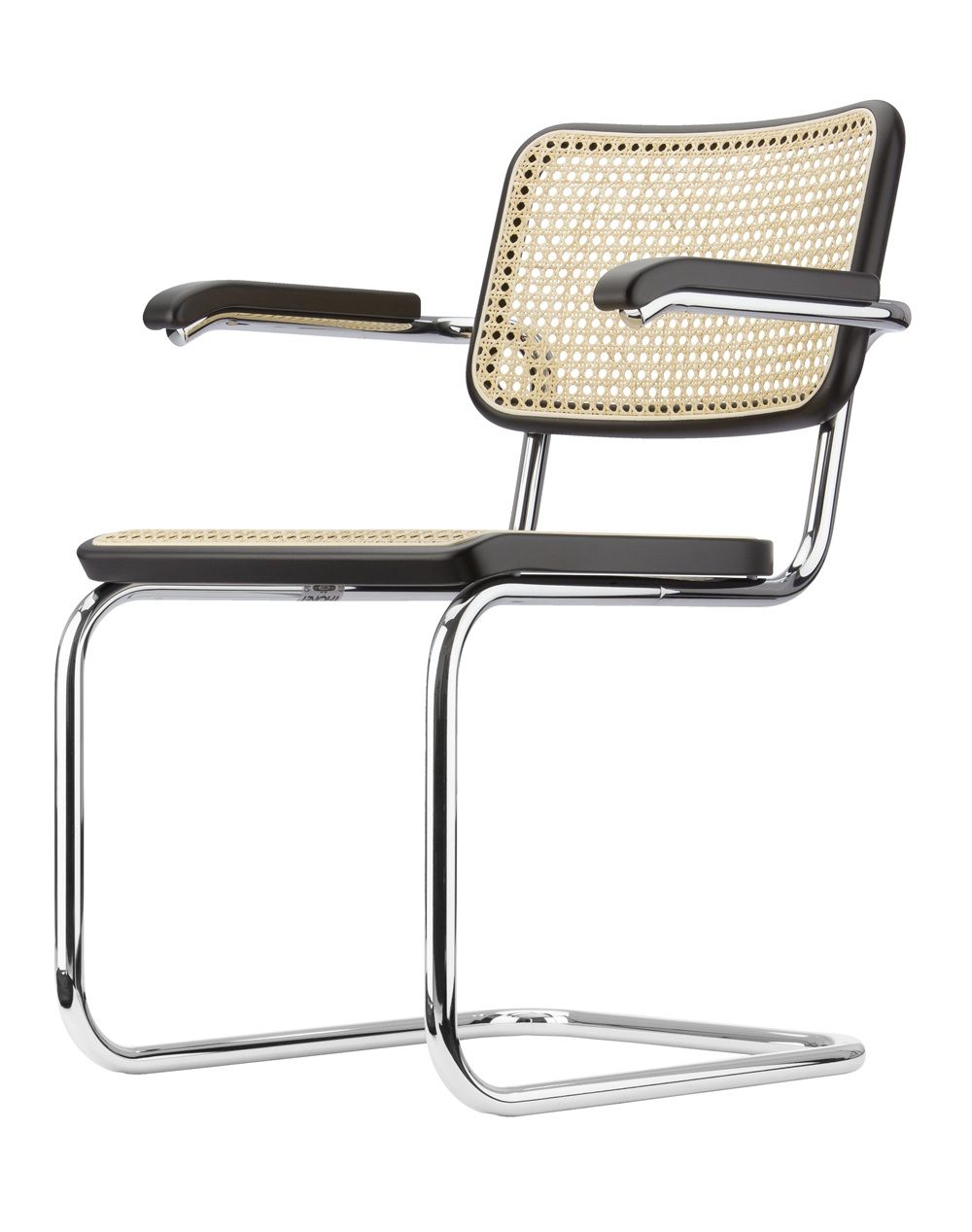 S 64 V Classique en tube d'acier, chaise cantilever CHROME/NOIR Thonet COMBINAISON PRIVILÉGIÉE