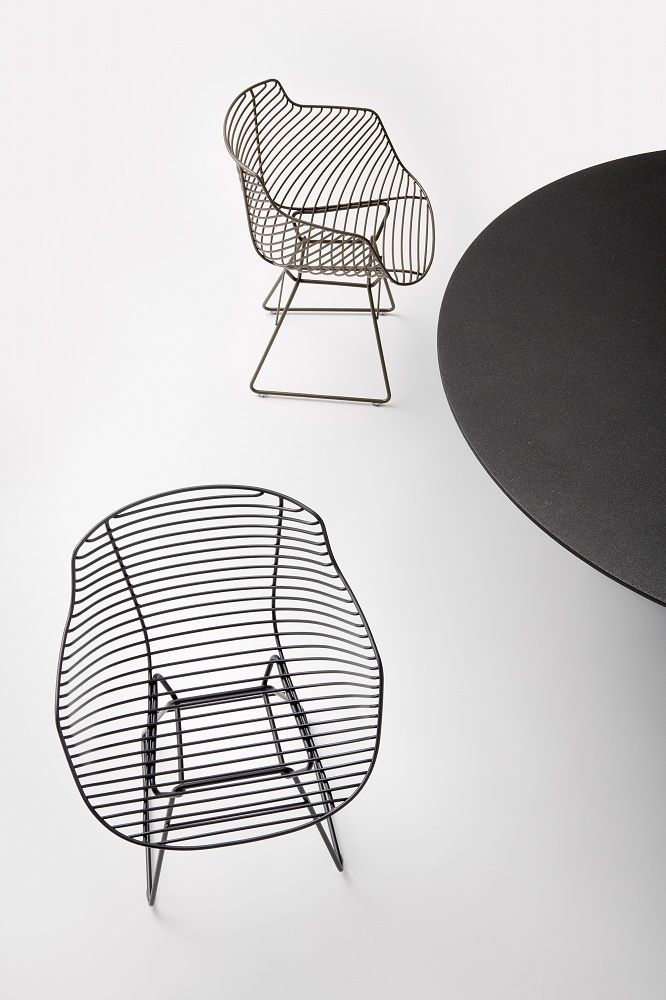 Flow Filo SLIM Indoor/Outdoor Chair Chaise piètement traîneau MDF Italia 