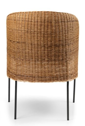 Caribe Natural Dining Chair chaise Outdoor ames Matériau naturel brut / Noir