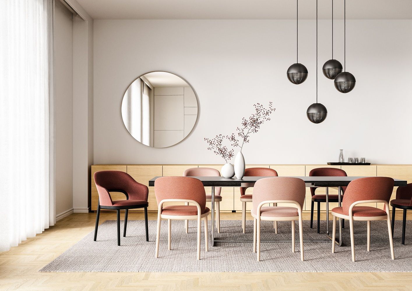 JS. Thonet by Jil Sander  S 1070 / S1070 Table de réunion Thonet