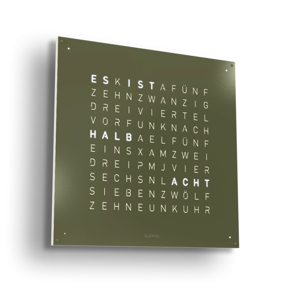 Earth 90 Steel Series Horloge murale / Objet temporel Allemande QLOCKTWO