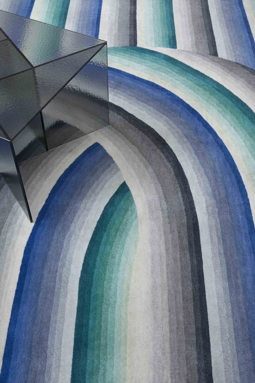 Round Mirage Tapis bleu Gan
