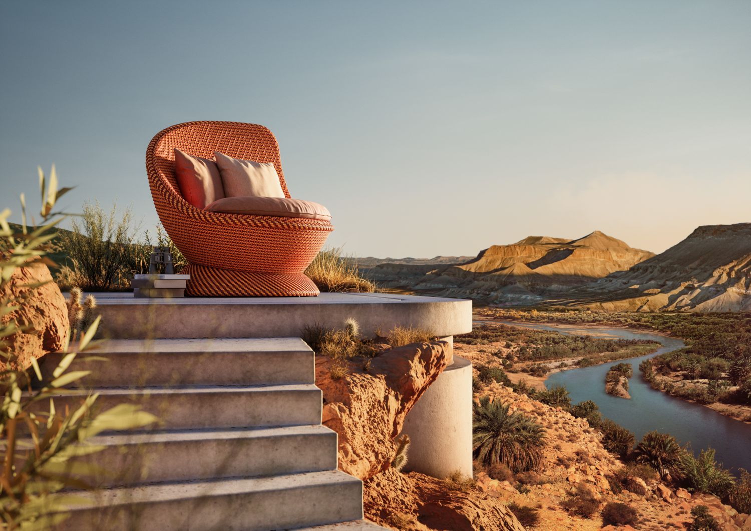 Papyon fauteuil à haut dossier avec coussin d'assise Dedon inclus