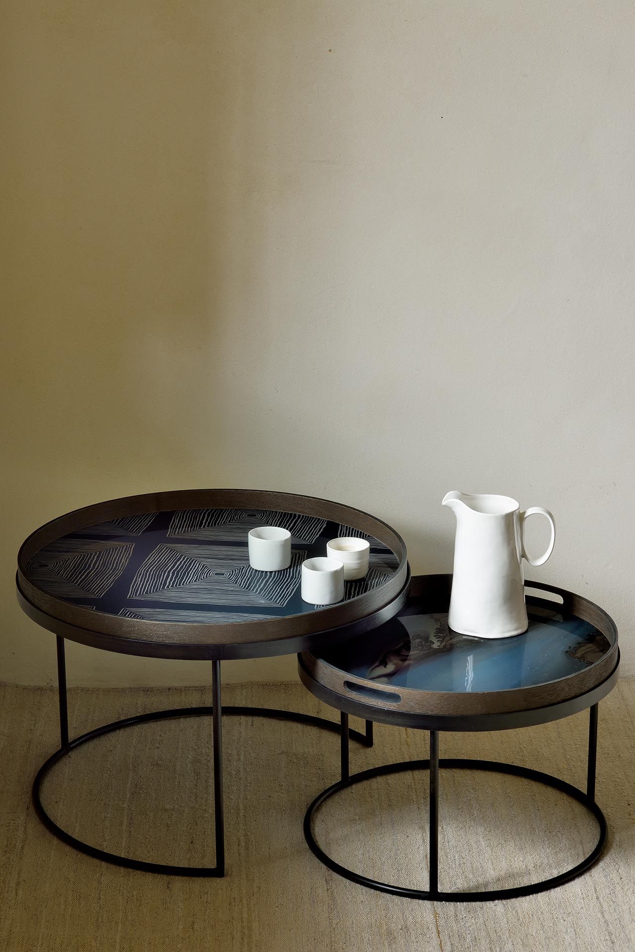 Table basse 2 pièces Noir Rond S/L Ethnicraft 