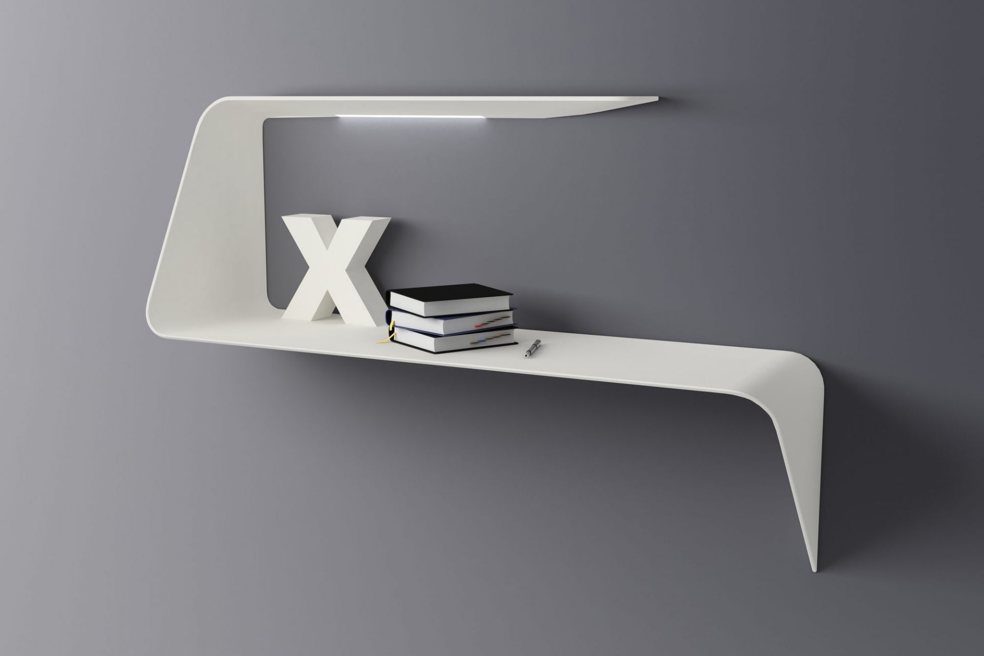 Mamba rack / scriban mural avec LED MDF Italia