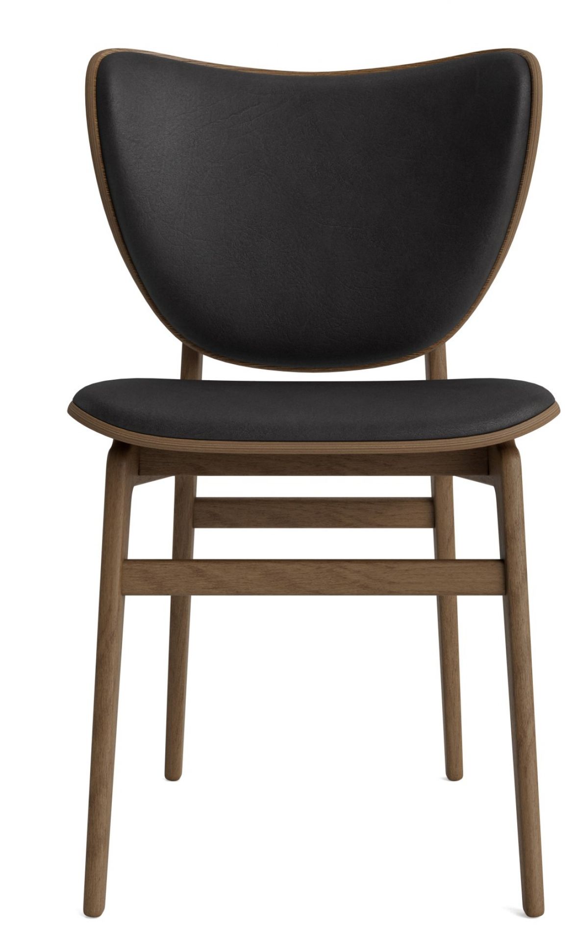 Elephant Dining Chair Chaise Cuir couverture Norr11 anthracite - chêne fumé