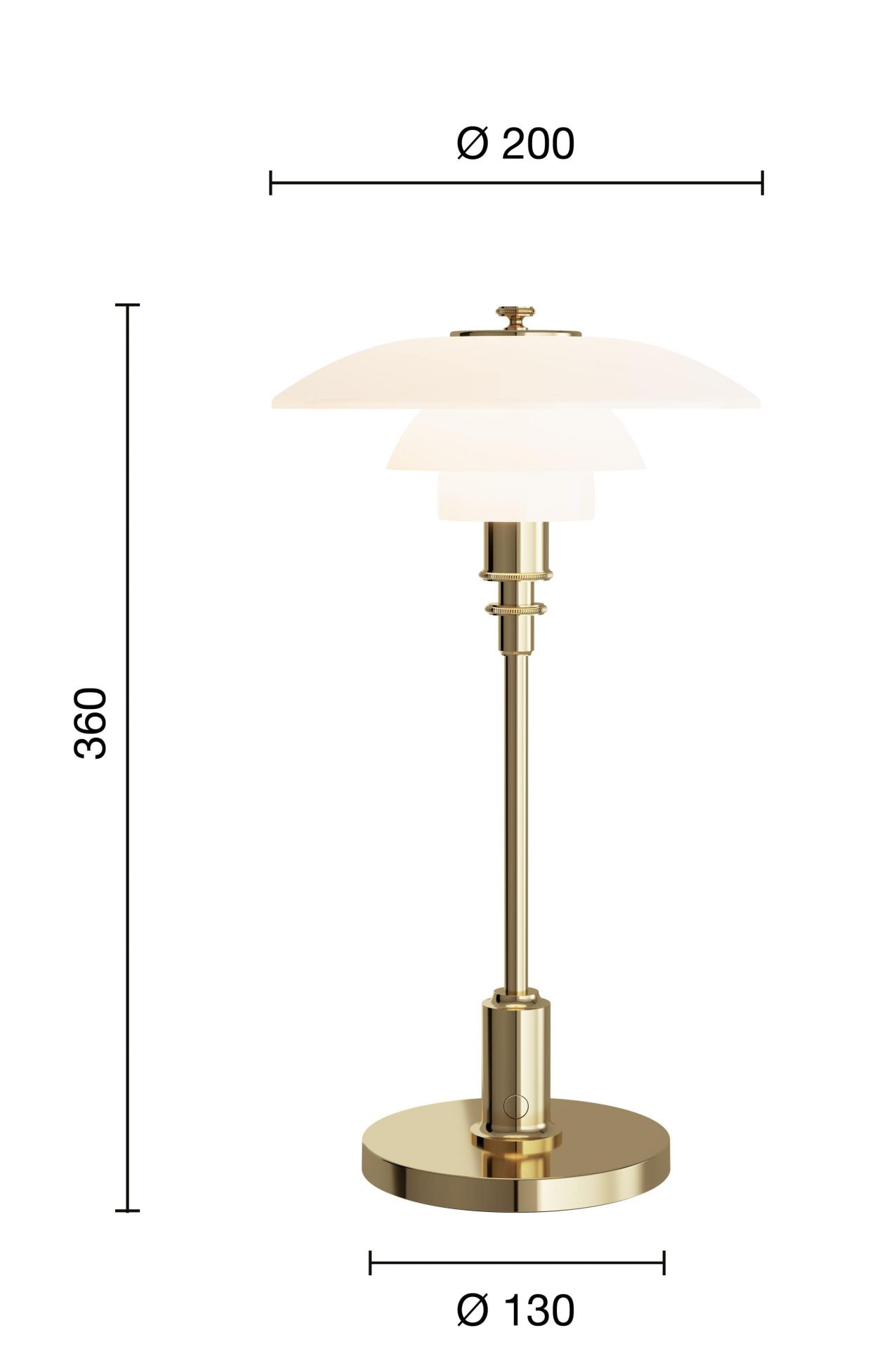 PH 2/1 Lampe portable à batterie / lampe de table Louis Poulsen Laiton