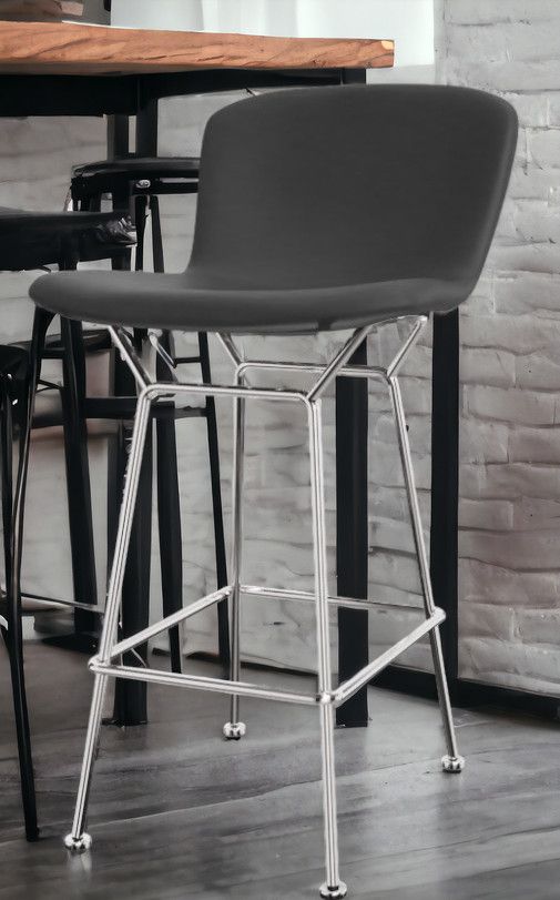 Bertoia Bar Stool Tabouret de bar en cuir de noyau Knoll International