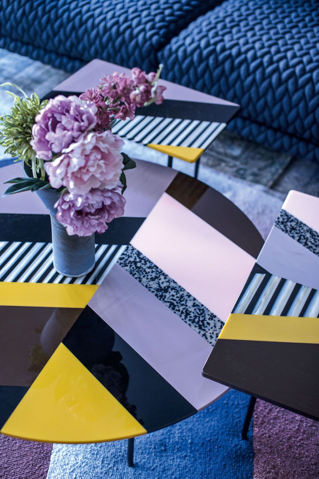 Fishbone tableau rond jaune Moroso