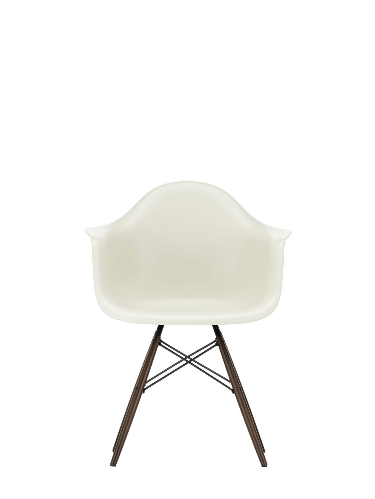 Eames Plastic Arm Chair DAW Chaise Vitra Érable jaunâtre - Granite gris