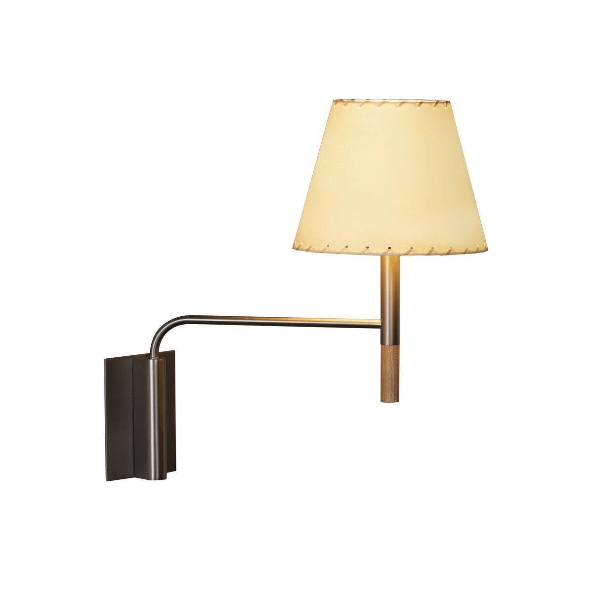 BC3 Applique murale avec abat-jour en parchemin beige brodé Santa & Cole