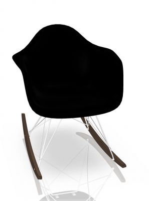 Eames Plastic Arm Rocking Chair chaise à bascule RAR Vitra Érable sombre - Chromé -Deep black