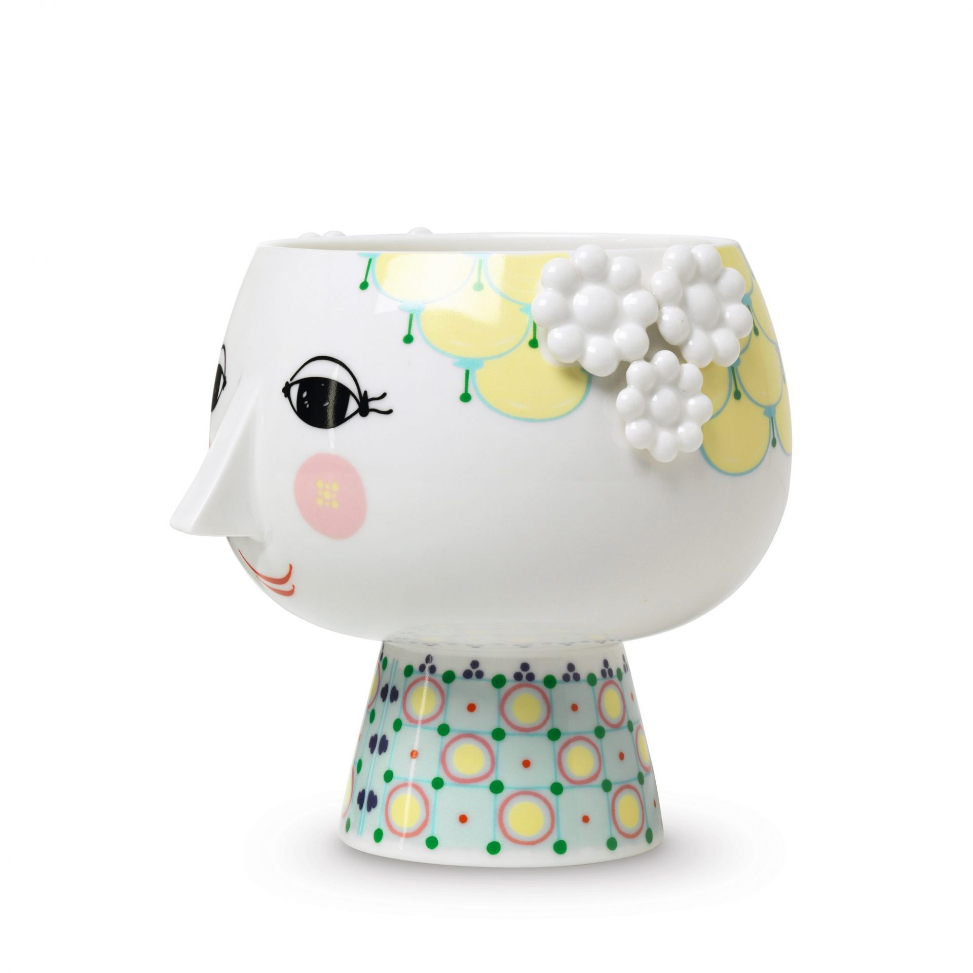 Cache-pot à pied Eva jaune 14,5 cm Bjorn Wiinblad
