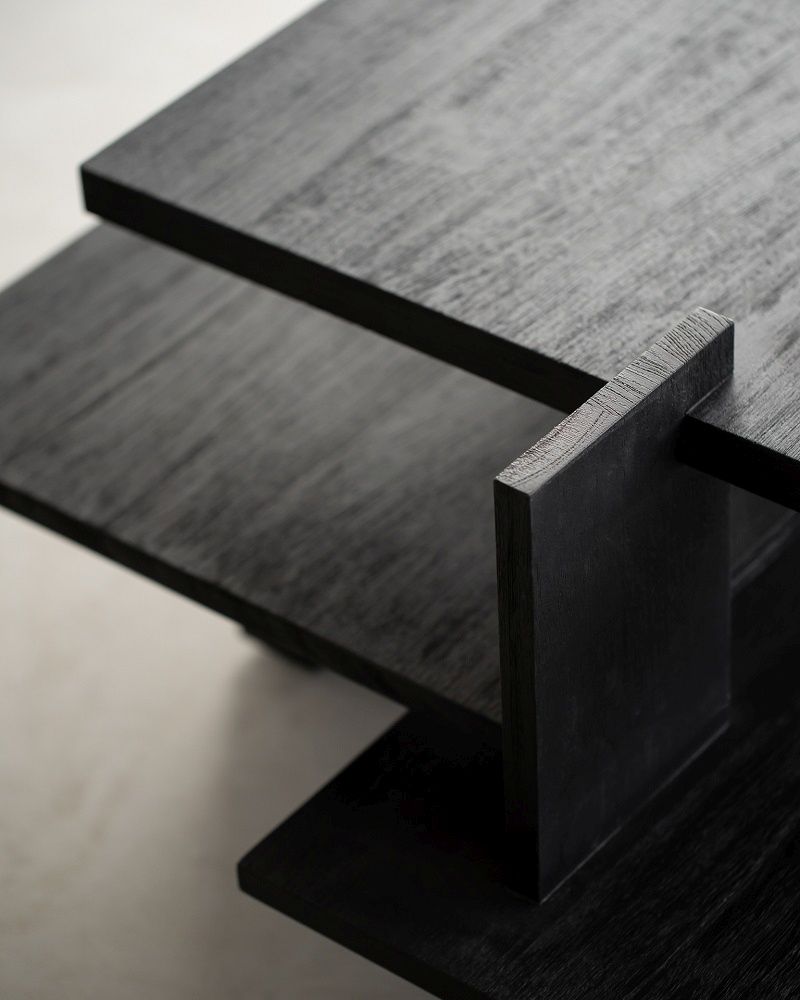 Teak Abstract Coffee table Table basse Noir Ethnicraft