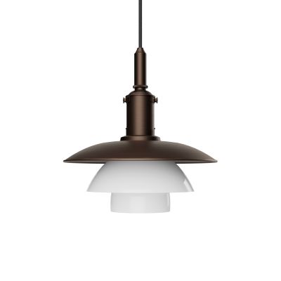PH 3/3 Aged Brass Opal Lampe à suspendre Louis Poulsen