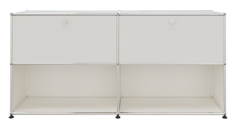 USM Haller Buffet 2 Tiroirs et 2 Ouverts Blanc pur - FAST DELIVERY