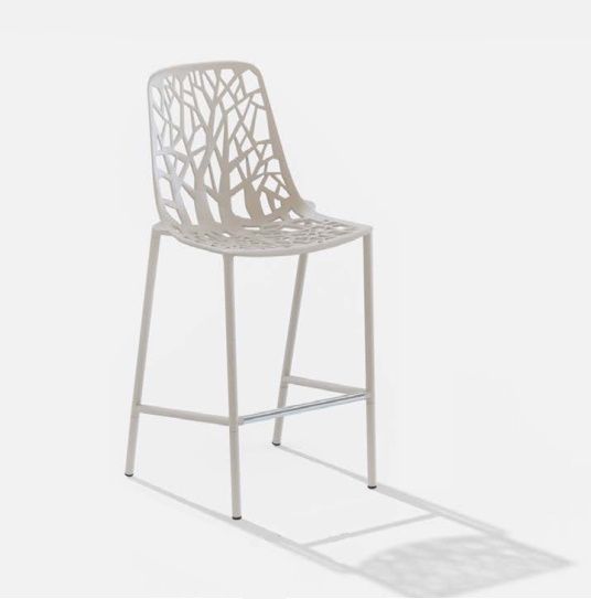 Forest Outdoor Tabouret de bar à haut dossier blanc H 104 cm Fast