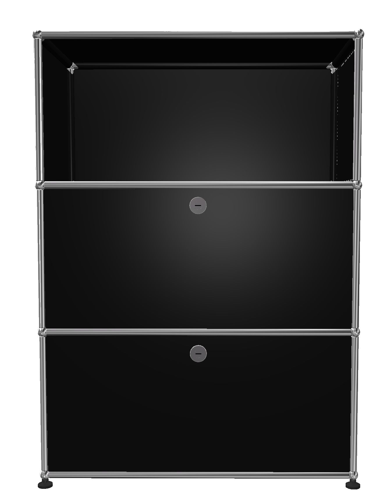 USM Haller Highboard 1 Open / 2 Flaps Noir graphite - FAST DELIVERY