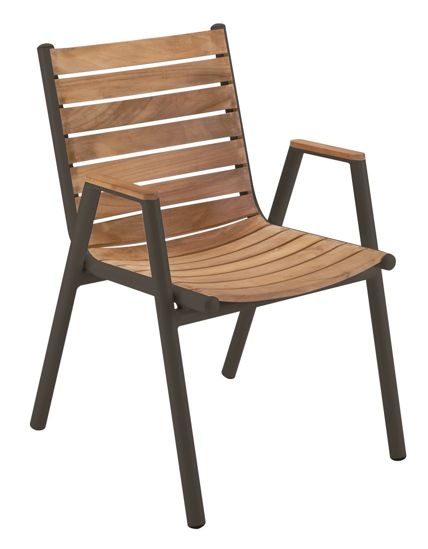 Pilotis fauteuil avec accoudoirs teck extérieur Fermob