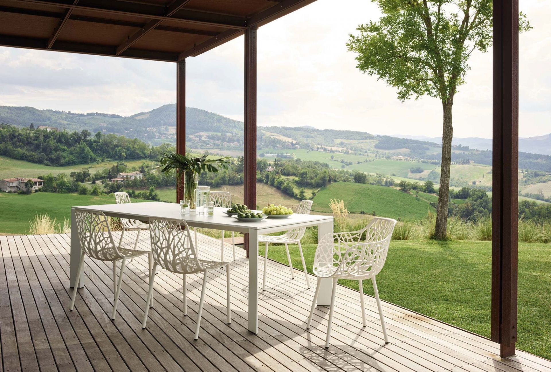 Forest Outdoor Chaise Fast blanc