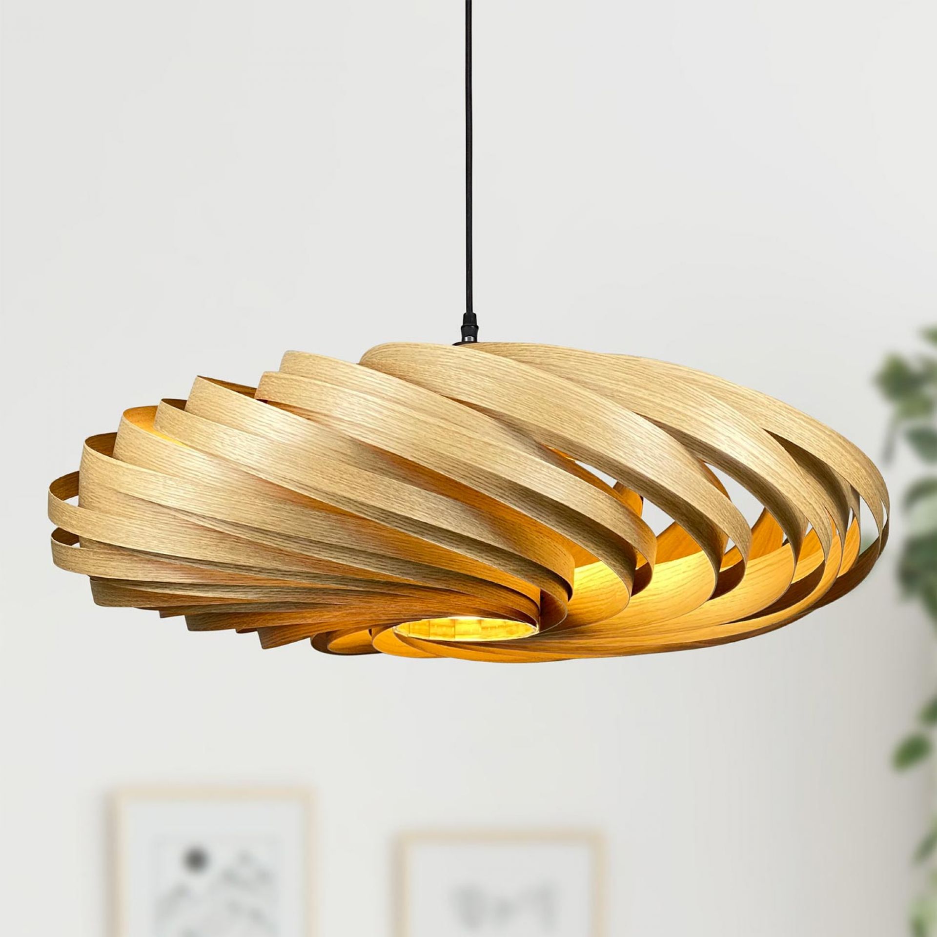 Veneria Lampe à suspendre Ø70 cm Chêne Gofurnit