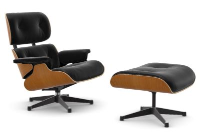 Eames Lounge Chair & Ottoman Fauteuil COMPOSITION PRÉFÉRENTE en cuir Premium Vitra Cerisier naturel