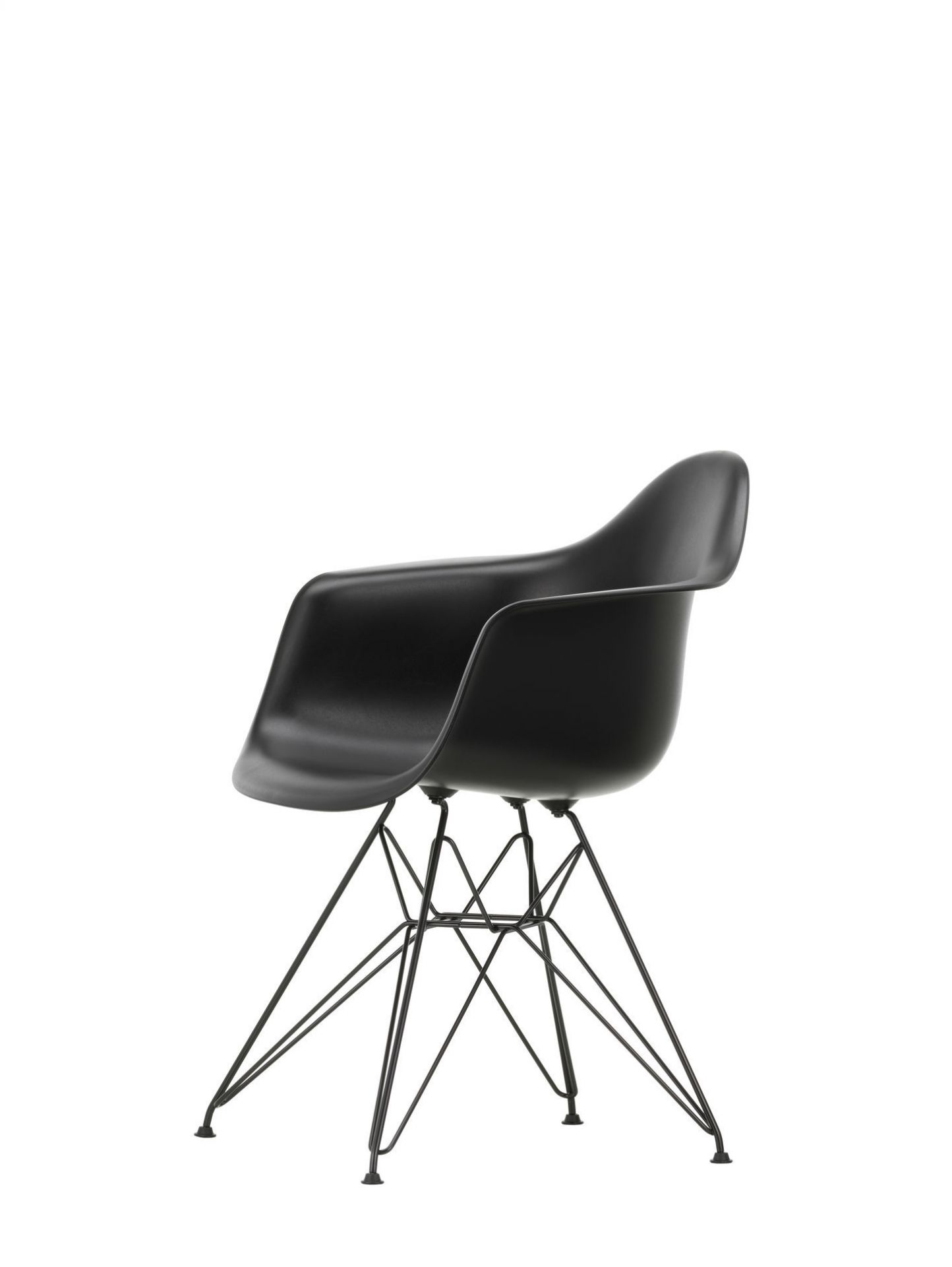 Eames Plastic Arm Chair DAR Chaise Vitra Noir - Granite gris