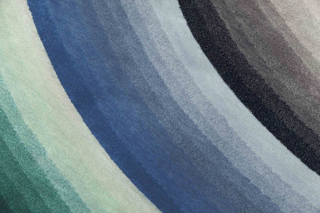 Round Mirage Tapis bleu Gan