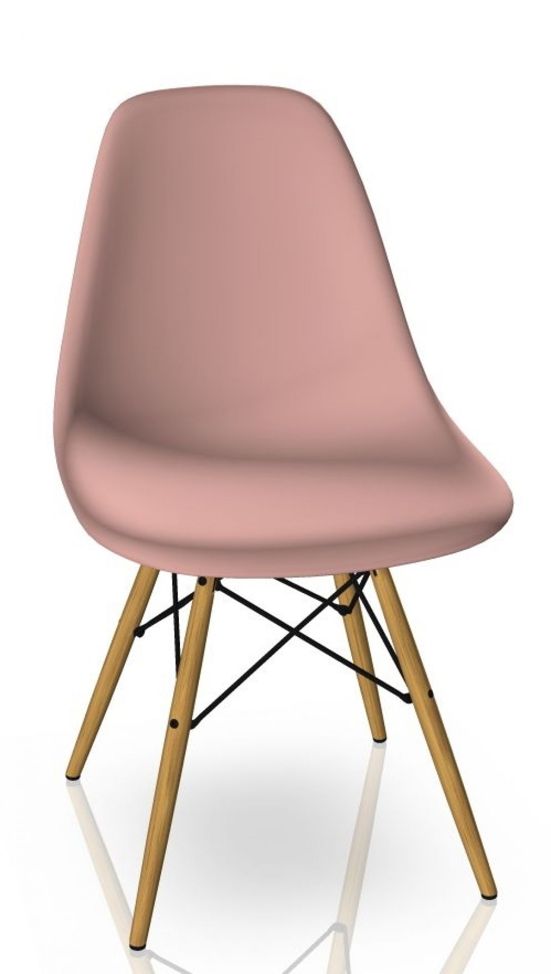 Eames Plastic Side Chair DSW Chaise Vitra Érable jaunâtre - rose tendre
