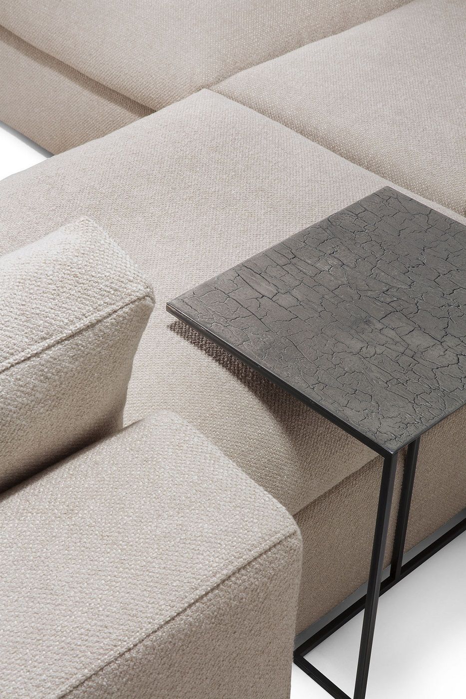 Mellow Tabouret rembourré Ivory Tissu Ethnicraft 