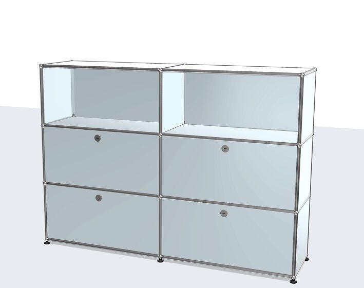 USM Haller Highboard – QUICK SHIP-mattsilber